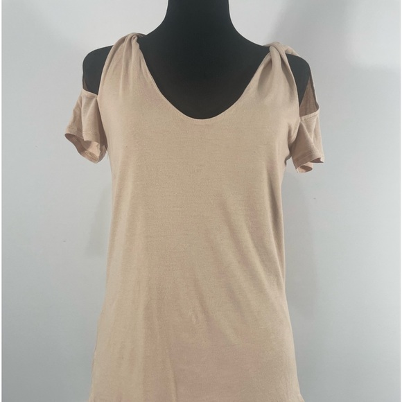 BCBG Max Azaria Light Pink, Blush, Cream Peep hole, Slits,Twist Top,Small - Picture 10 of 11